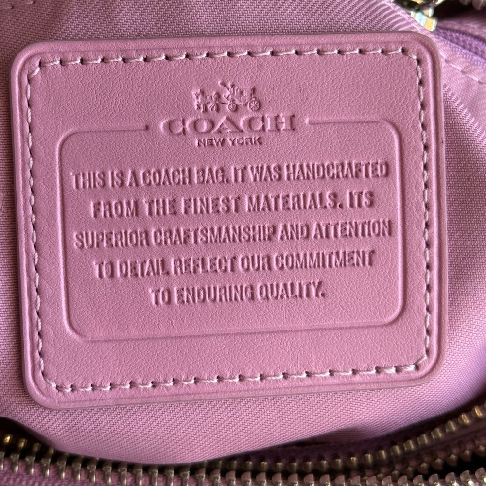 Coach Crosby 36552 Pink Crossbody Calf Leather Double Zipper TurnLock Purse - Picture 9 of 16